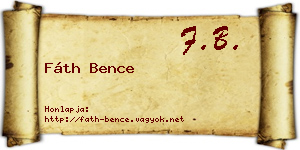 Fáth Bence névjegykártya